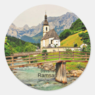 Ramsau. Beieren landschap Ronde Sticker