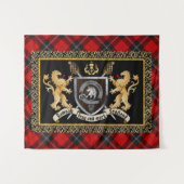 Ramsay Clan Badge & Motto w/Lions Wandkleed (Voorkant (horizontaal))