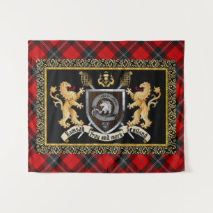 Ramsay Clan Badge & Motto w/Lions Wandkleed