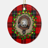 Ramsay Clan Badge & Tartan Gepersonaliseerde Kerst Keramisch Ornament (Links)