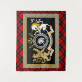 Ramsay Clan Badge & Tartan Op maat gemaakt Wandkleed (Voorkant)