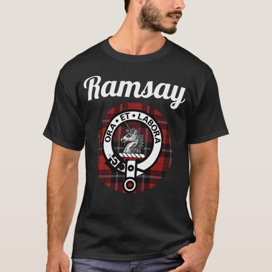 Ramsay clan Scottish Name Coat of Arms Tartan T-shirt (Voorkant)