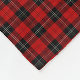 Ramsay Clan Zwart en Rood Tartan Fleece Deken