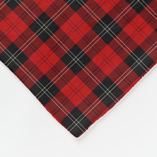 Ramsay Clan Zwart en Rood Tartan Fleece Deken (Hoek)