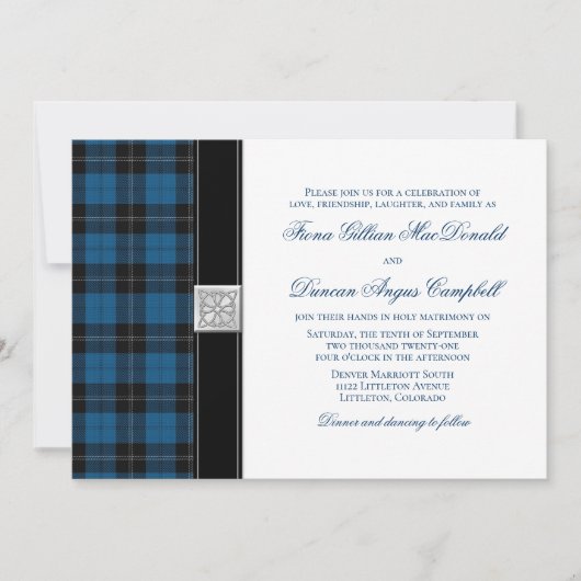 Ramsay Hunting Tartan Celtic Wedding Invitation Kaart (Voorkant)