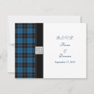 Ramsay Jacht Tartan Keltische Huwelijksreactiekaar RSVP Kaartje