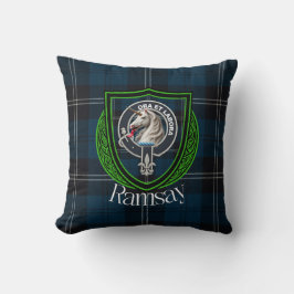 Ramsay Schotse Clan Tartan & Wapen Kussen