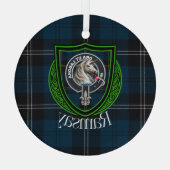 Ramsay Scottish Clan Tartan & Crest Glas Ornament (Achterkant)