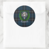 Ramsay Scottish Clan Tartan & Crest Ronde Sticker (Tas)