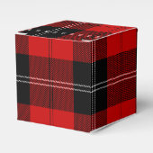 Ramsay tartan red black plaid bedankdoosjes (Voorkant Zijde)