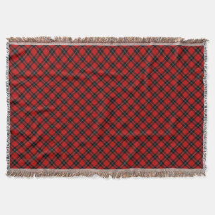 Ramsay tartan red black plaid deken
