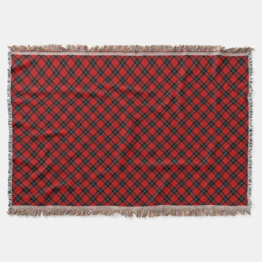 Ramsay tartan red black plaid deken (Voorkant)