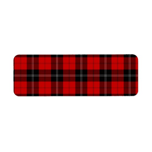 Ramsay tartan red black plaid etiket (Voorkant)