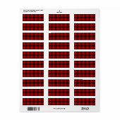 Ramsay tartan red black plaid etiket (Full Sheet)
