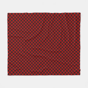 Ramsay tartan red black plaid fleece deken