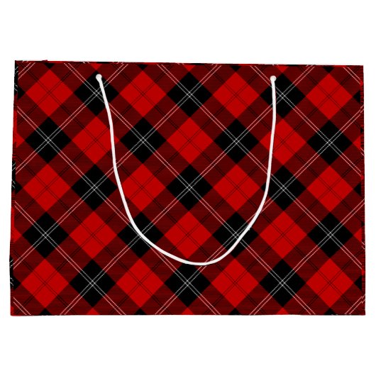 Ramsay tartan red black plaid groot cadeauzakje (Achterkant)