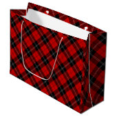 Ramsay tartan red black plaid groot cadeauzakje (Voorkant Gekanteld)