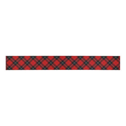 Ramsay tartan red black plaid grosgrain lint (Voorkant)