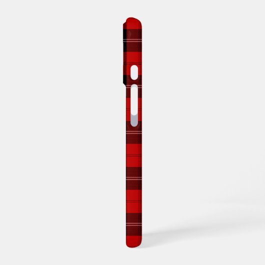 Ramsay tartan red black plaid iPhone 16 hoesje (Linkerkant)
