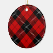 Ramsay tartan red black plaid keramisch ornament (Links)