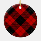 Ramsay tartan red black plaid keramisch ornament (Achterkant)