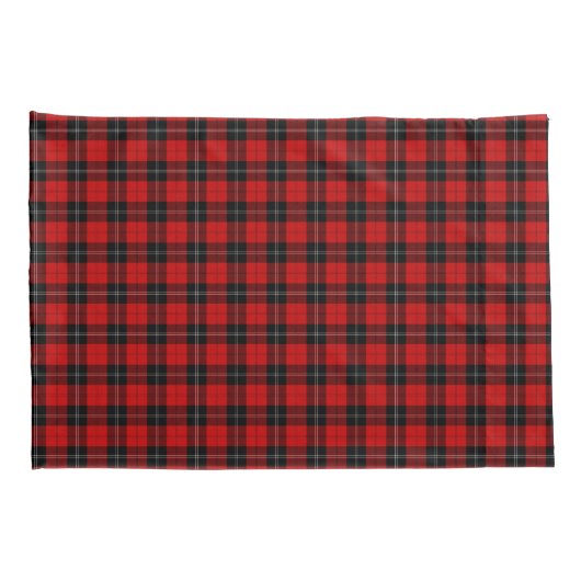 Ramsay tartan red black plaid kussensloop (Achterkant-Rechts)