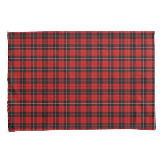 Ramsay tartan red black plaid kussensloop (Voorkant-Rechts)