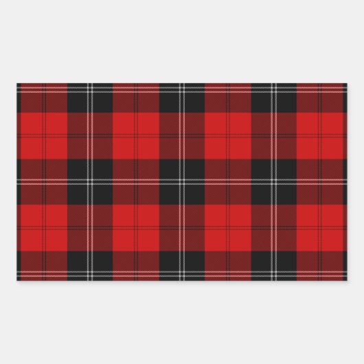 Ramsay tartan red black plaid rechthoekige sticker (Voorkant)