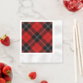 Ramsay tartan red black plaid servet (Insitu)