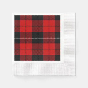 Ramsay tartan red black plaid servet