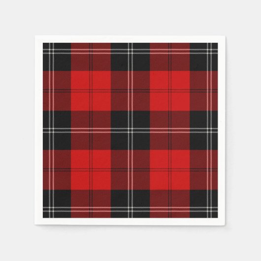 Ramsay tartan red black plaid servetten (Voorkant)