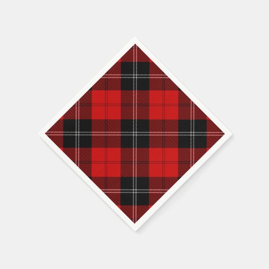 Ramsay tartan red black plaid servetten (Hoek)