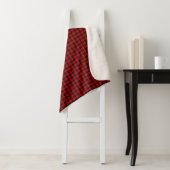 Ramsay tartan red black plaid sherpa deken (In situ)
