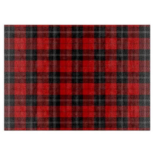Ramsay tartan red black plaid snijplank (Voorkant)