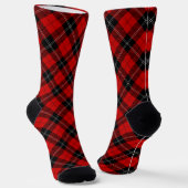 Ramsay tartan red black plaid sokken (Gebogen)