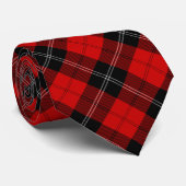 Ramsay tartan red black plaid stropdas (Opgerold)