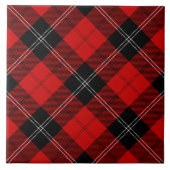 Ramsay tartan red black plaid tegeltje (Voorkant)