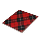 Ramsay tartan red black plaid tegeltje (Zijkant)