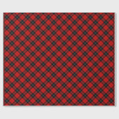 Ramsay tartan rood zwart geruit cadeaupapier (Vlak)