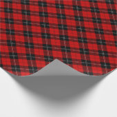 Ramsay tartan rood zwart geruit cadeaupapier (Hoek)