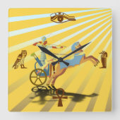 Ramses op zijn Chariot Vierkante Klok (Voorkant)