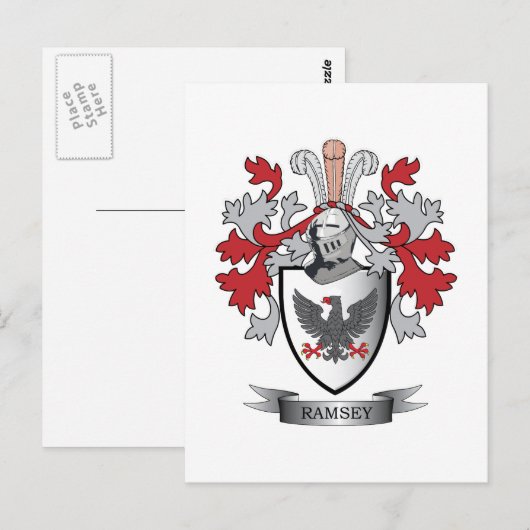 Ramsey Family Crest Coat of Arms Briefkaart (Voorkant / Achterkant)