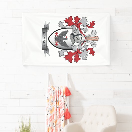 Ramsey Family Crest Coat of Arms Spandoek (Insitu)