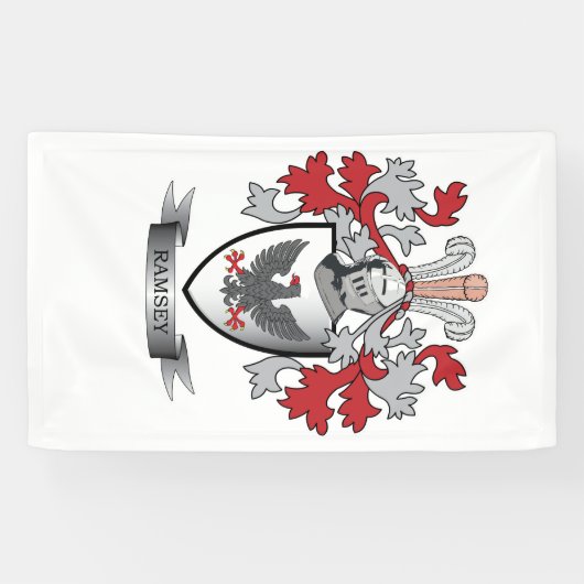 Ramsey Family Crest Coat of Arms Spandoek (Horizontaal)