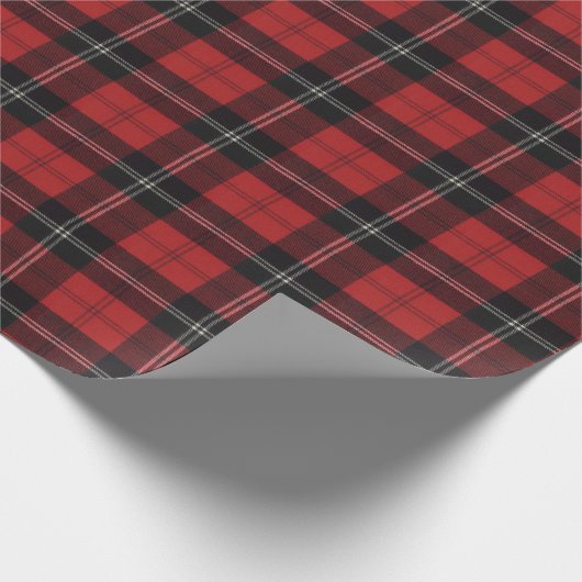 Ramsey Red Modern Original Scottish Tartan Cadeaupapier (Hoek)