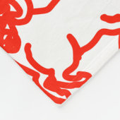 Ramsilhouet in rood omlijnd patroon fleece deken (Hoek)
