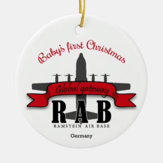 Ramstein Air Base Baby's Eerste Kerstkeramiek O Keramisch Ornament
