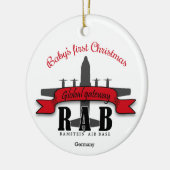 Ramstein Air Base Baby's Eerste Kerstkeramiek O Keramisch Ornament (Links)