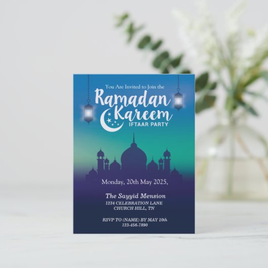 Ramzan Kareem Iftar Party - Uitnodiging (Staand voorkant)