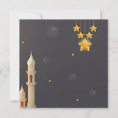 Ramzan Mubarak typografie moskee & gouden halve ma Kaart (Achterkant)
